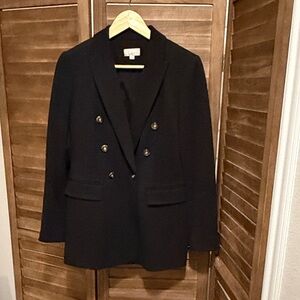 LOFT Classic Black Double-Breasted Blazer